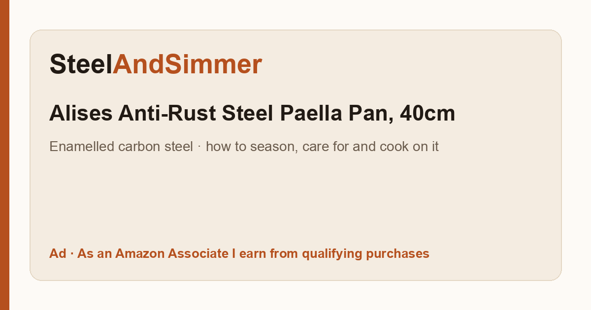 Alises anti-rust steel paella pan, 40cm, enamelled carbon steel